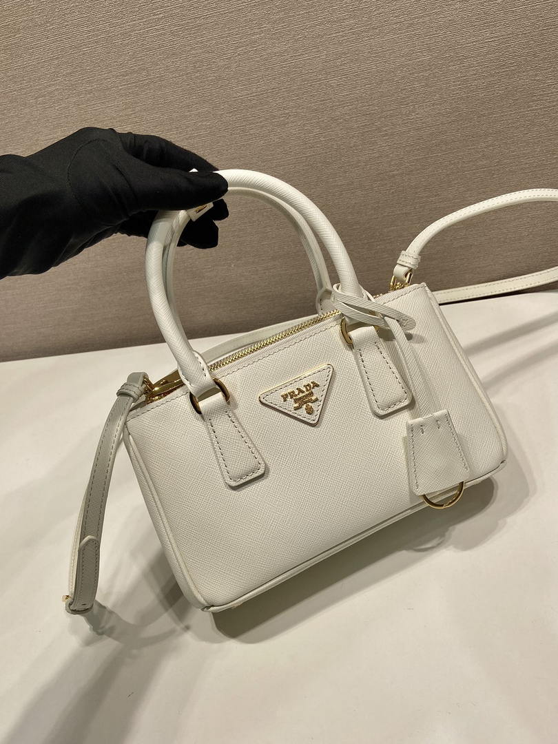 Prada Galleria mini Saffiano leather bag 1BA916 white