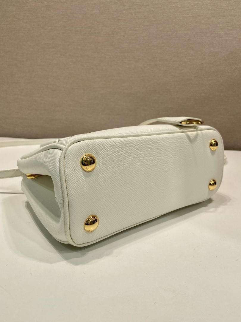 Prada Galleria mini Saffiano leather bag 1BA916 white