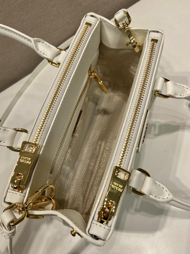 Prada Galleria mini Saffiano leather bag 1BA916 white