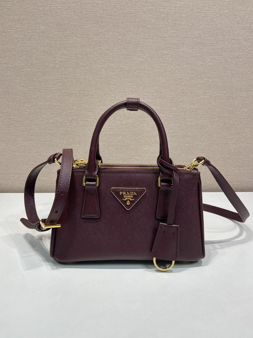 Prada Galleria mini Saffiano leather bag 1BA916 Wine Red