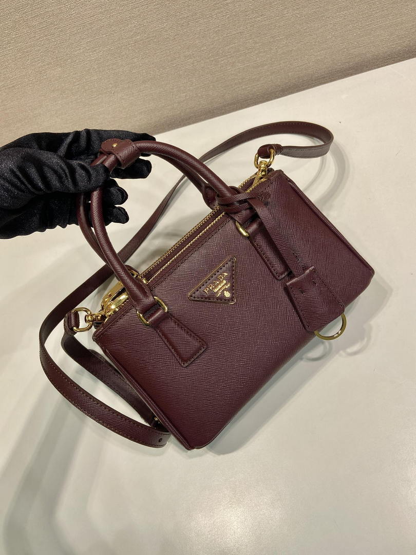 Prada Galleria mini Saffiano leather bag 1BA916 Wine Red