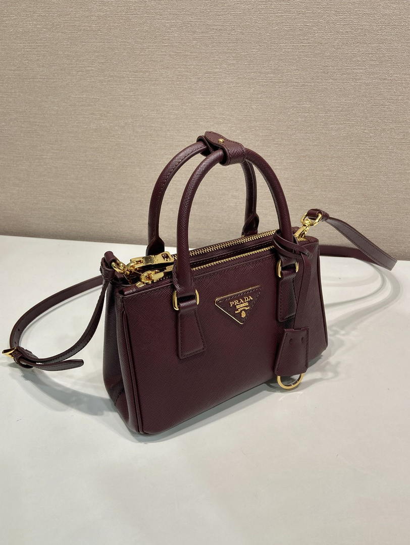 Prada Galleria mini Saffiano leather bag 1BA916 Wine Red