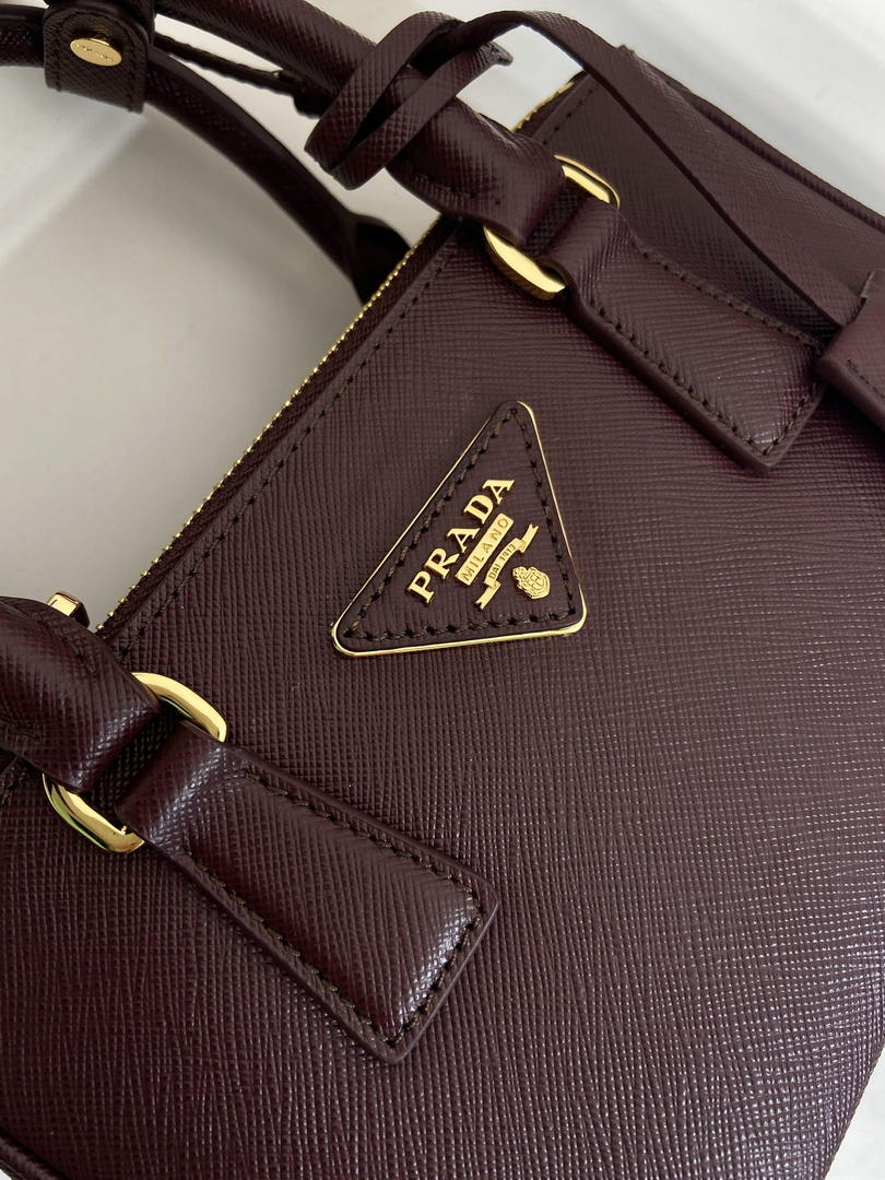 Prada Galleria mini Saffiano leather bag 1BA916 Wine Red