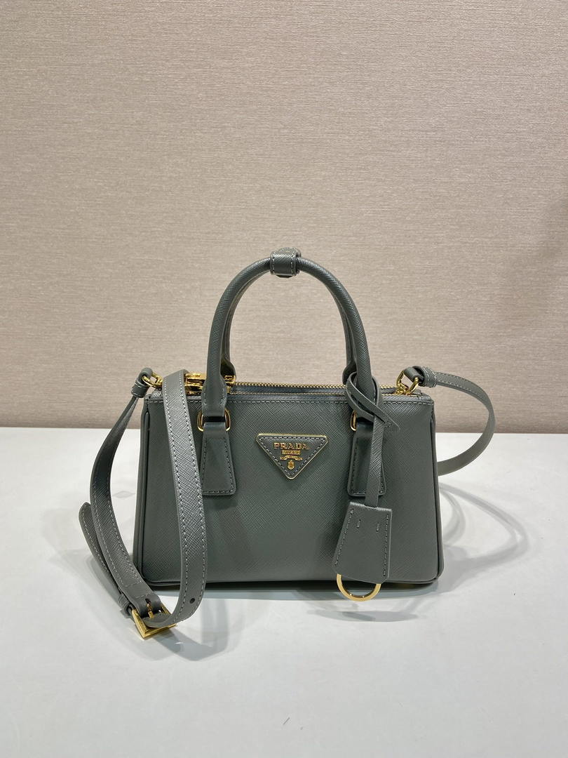 Prada Galleria mini Saffiano leather bag 1BA916 GRAY