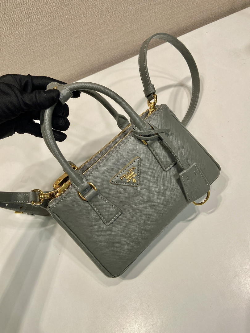Prada Galleria mini Saffiano leather bag 1BA916 GRAY