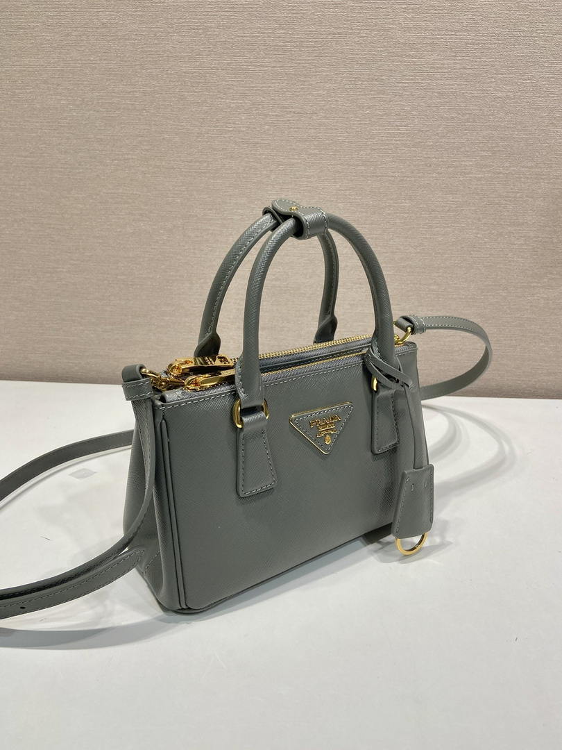 Prada Galleria mini Saffiano leather bag 1BA916 GRAY