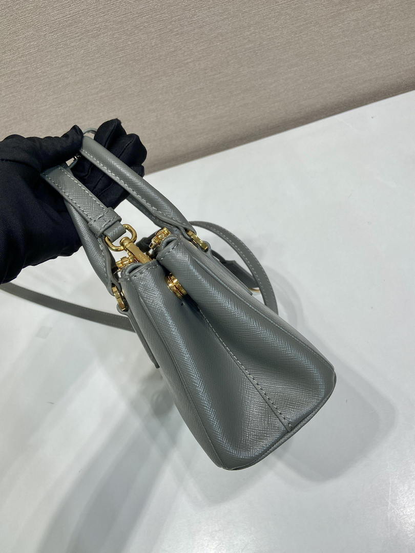 Prada Galleria mini Saffiano leather bag 1BA916 GRAY