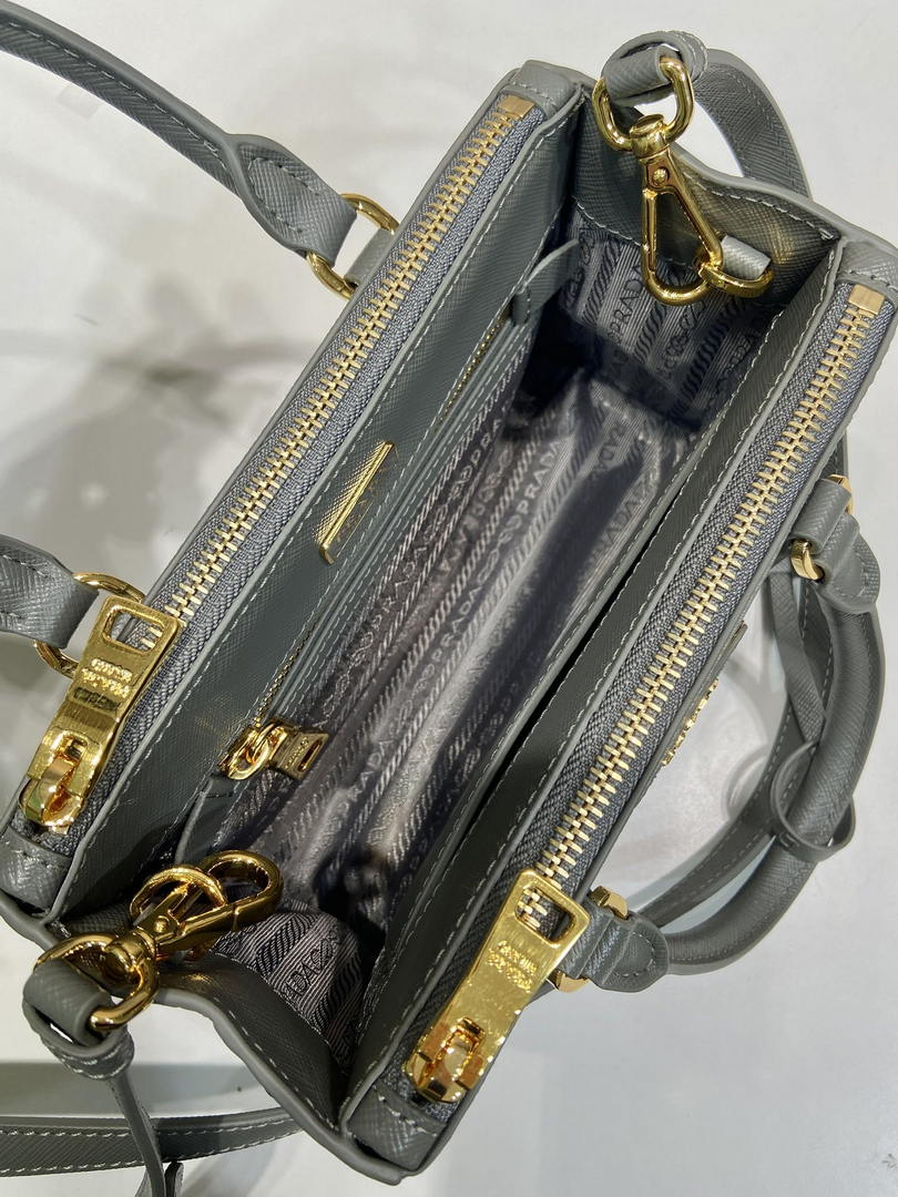 Prada Galleria mini Saffiano leather bag 1BA916 GRAY