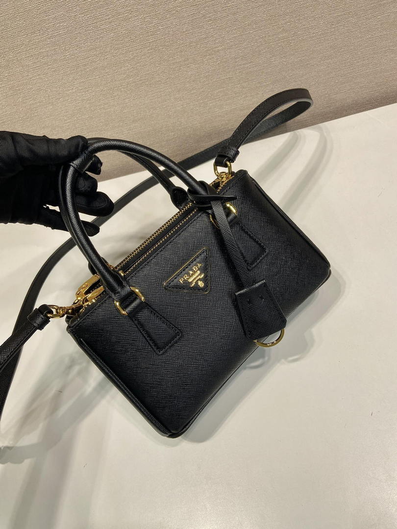 Prada Galleria mini Saffiano leather bag 1BA916 Black