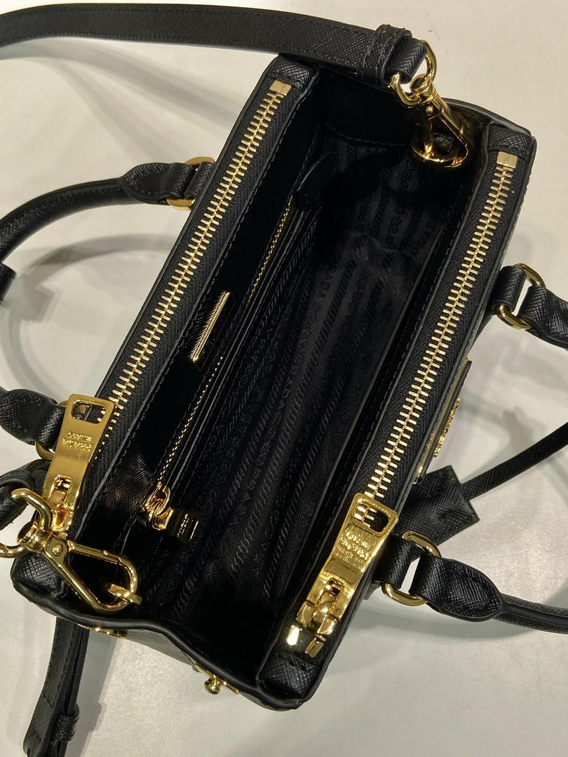 Prada Galleria mini Saffiano leather bag 1BA916 Black