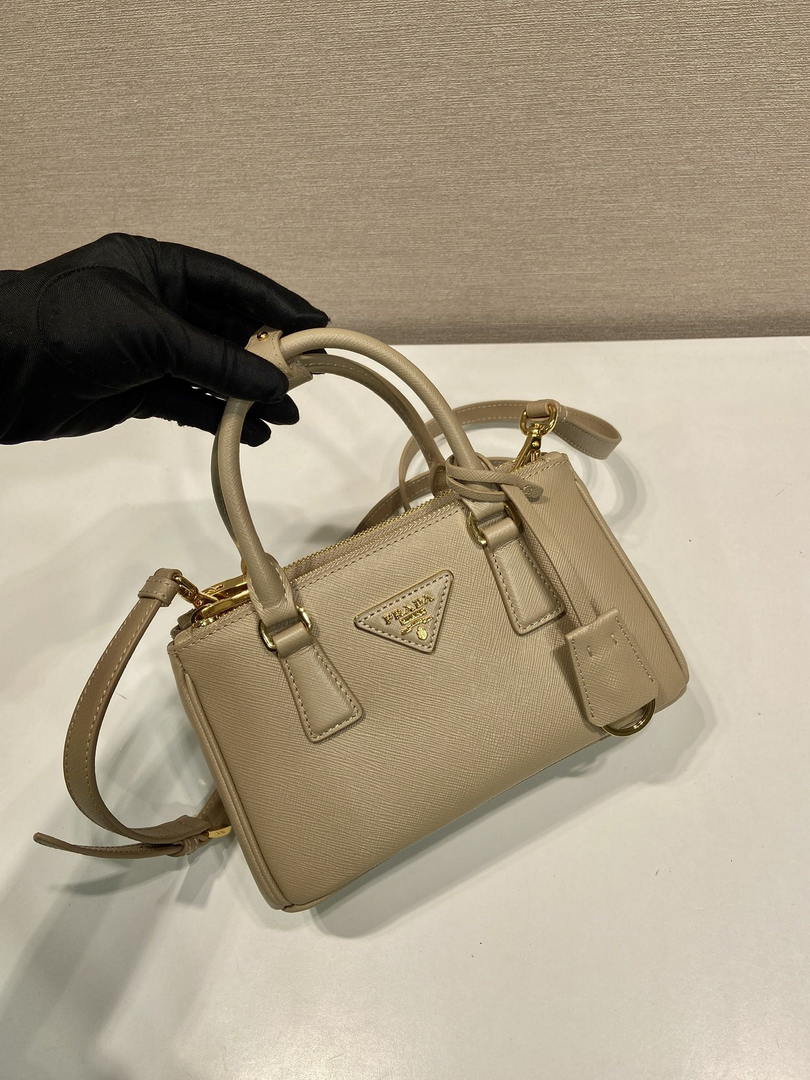 Prada Galleria mini Saffiano leather bag 1BA916 apricot