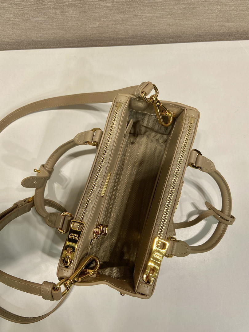 Prada Galleria mini Saffiano leather bag 1BA916 apricot