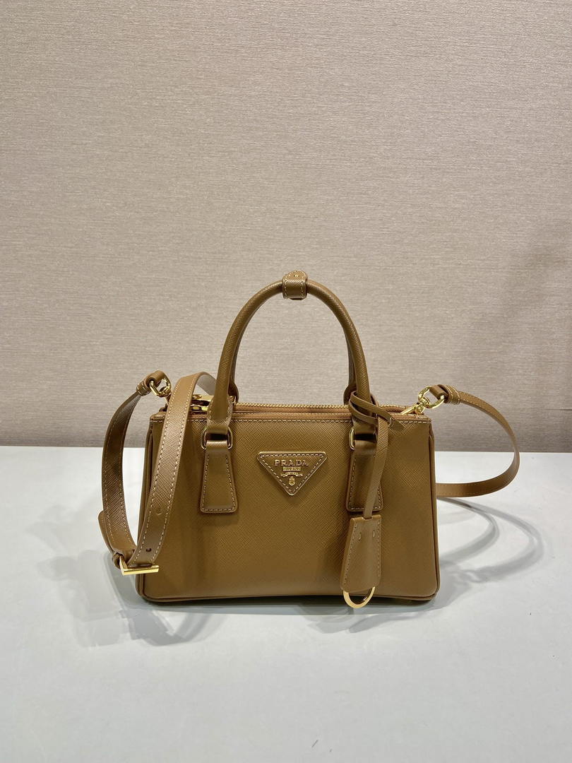Prada Galleria mini Saffiano leather bag 1BA916 brown