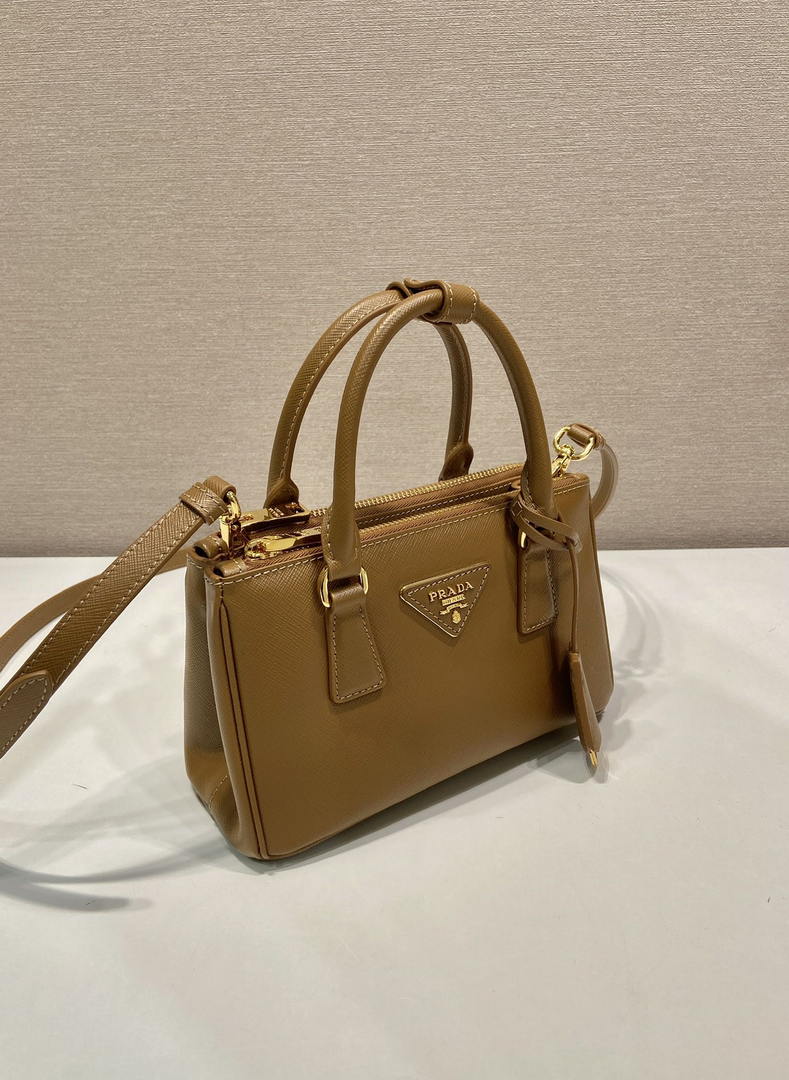 Prada Galleria mini Saffiano leather bag 1BA916 brown
