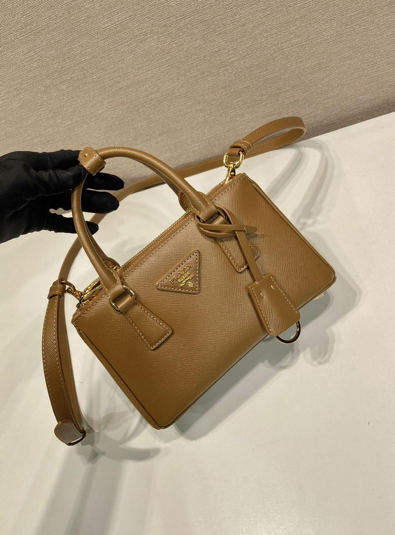 Prada Galleria mini Saffiano leather bag 1BA916 brown