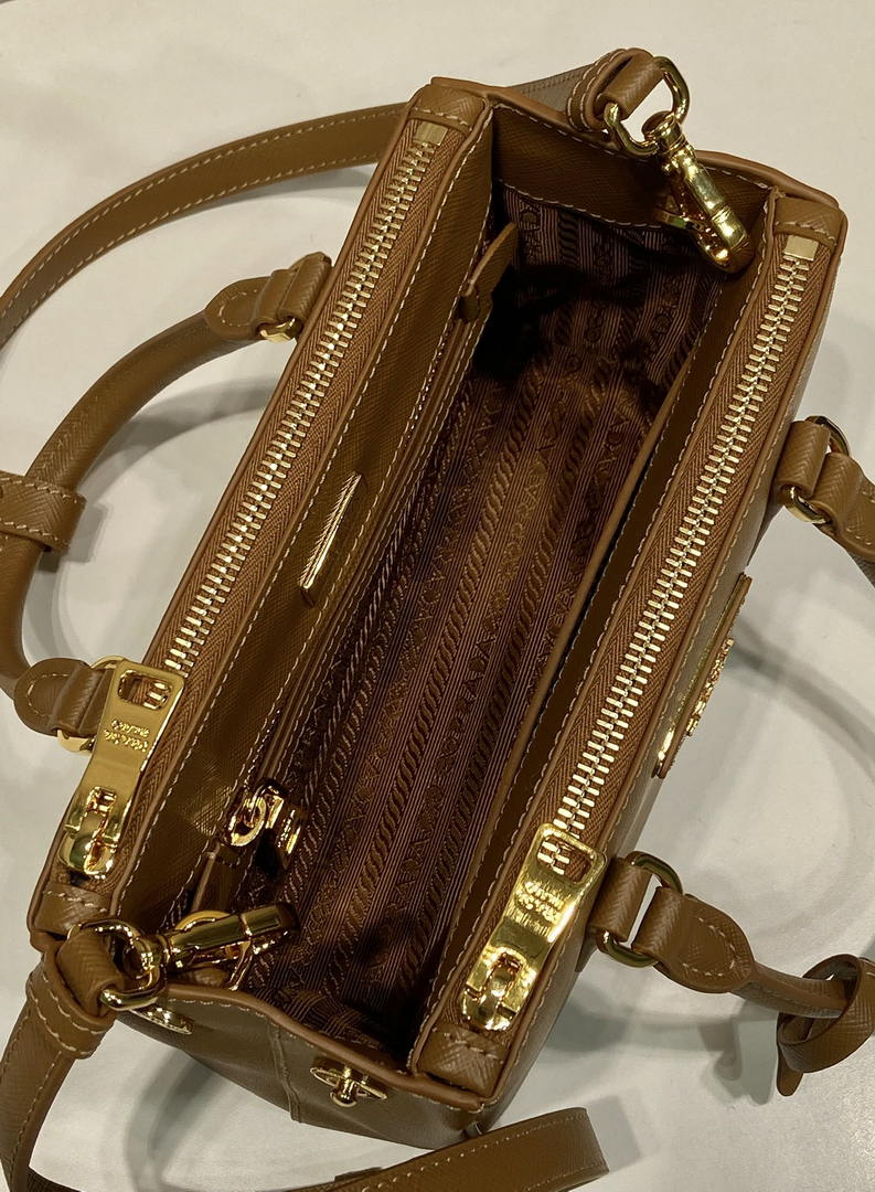 Prada Galleria mini Saffiano leather bag 1BA916 brown