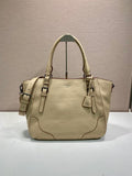 Prada Large leather tote bag 1BG602 Sand Beige