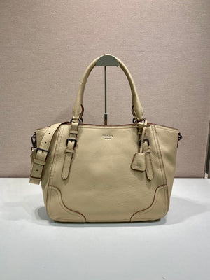 Prada Large leather tote bag 1BG602 Sand Beige - Default Title - View 1