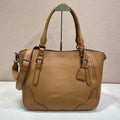 Prada Large leather tote bag 1BG602 Brown - Default Title - View 1