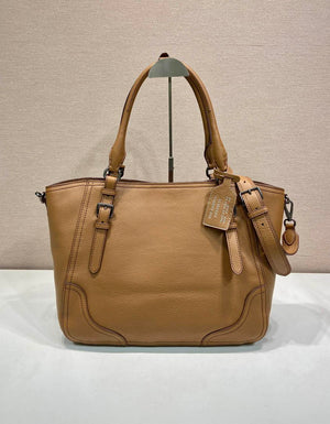 Prada Large leather tote bag 1BG602 Brown - Default Title - View 4