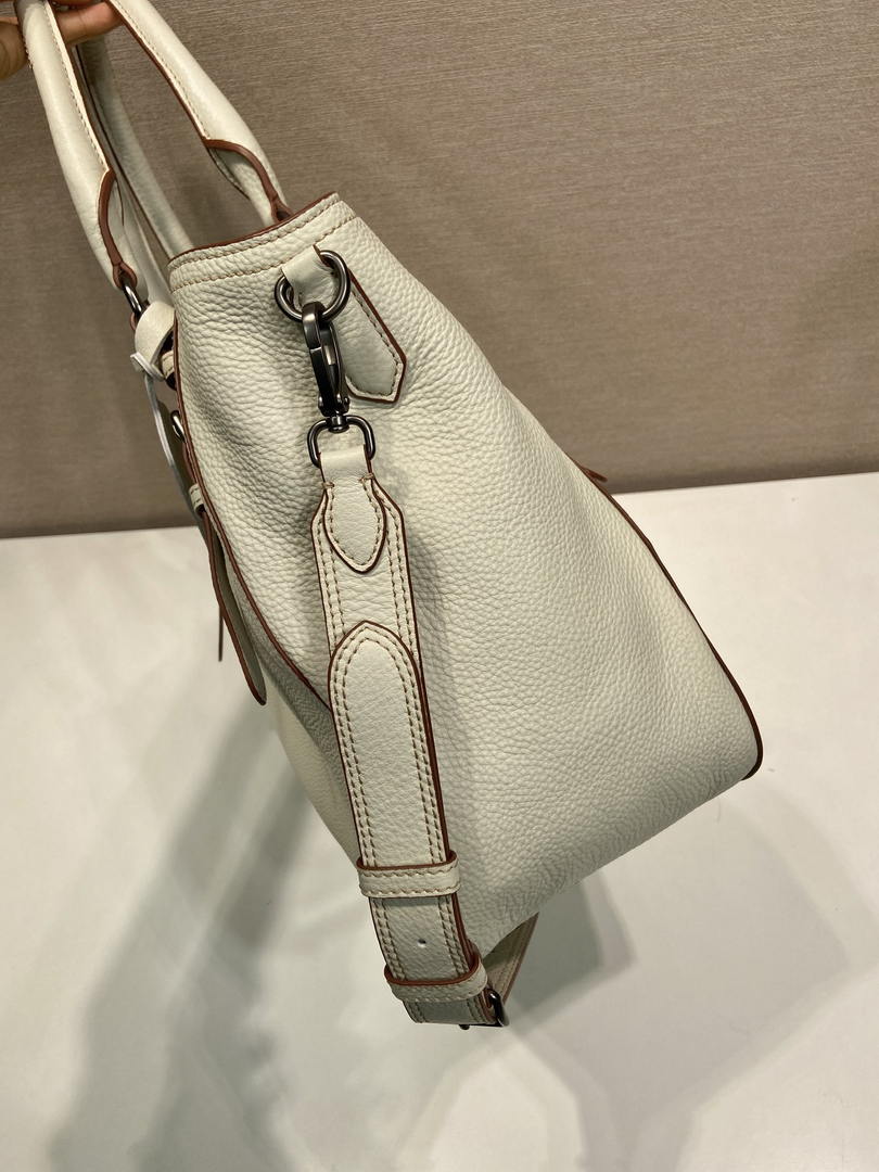 Prada Large leather tote bag 1BG602 White