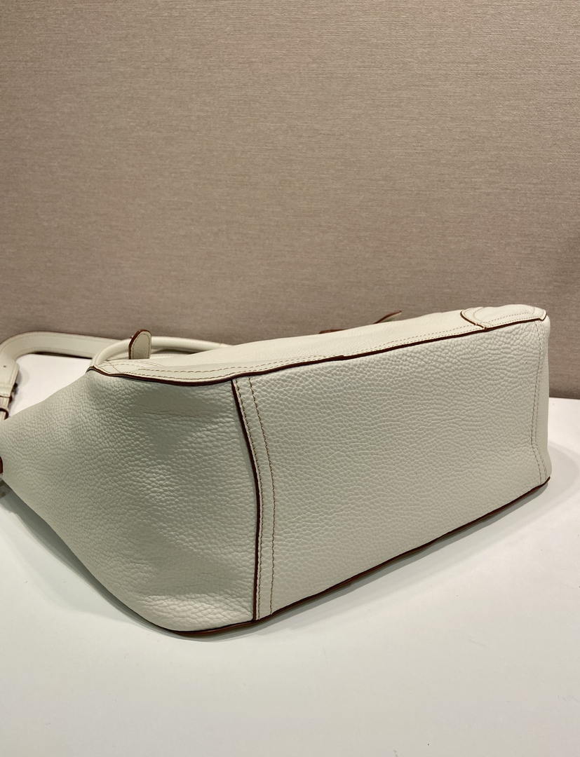 Prada Large leather tote bag 1BG602 White