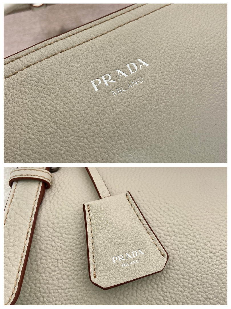 Prada Large leather tote bag 1BG602 White