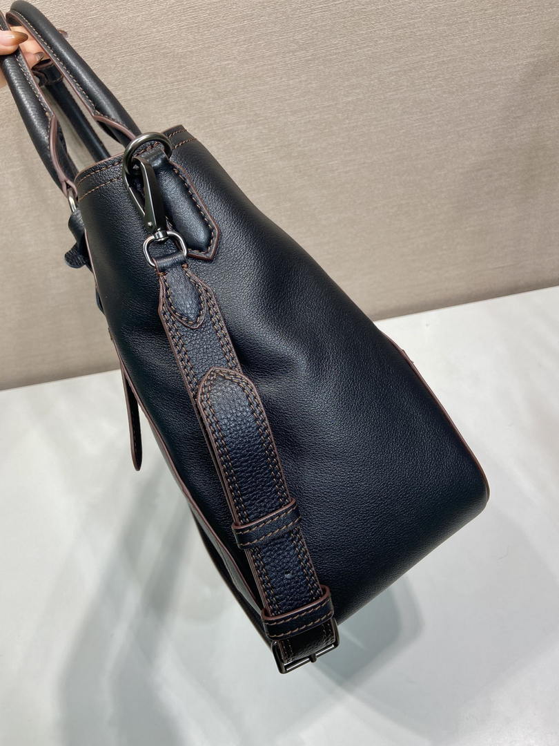 Prada Large leather tote bag 1BG602 Black