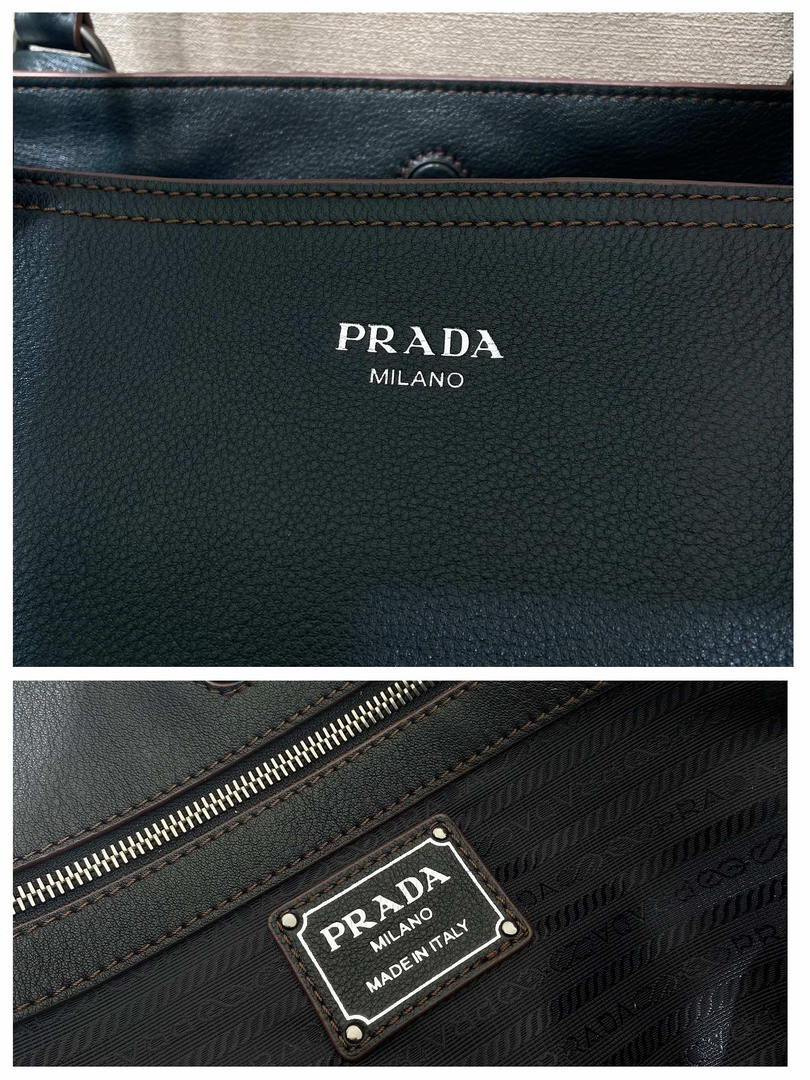Prada Large leather tote bag 1BG602 Black