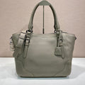 Prada Large leather tote bag 1BG602 Clay Grey - Default Title - View 1