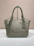 Prada Large leather tote bag 1BG602 Clay Grey