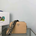 Prada Leather bag with shoulder strap 1BH082 Apricot - Default Title - View 1