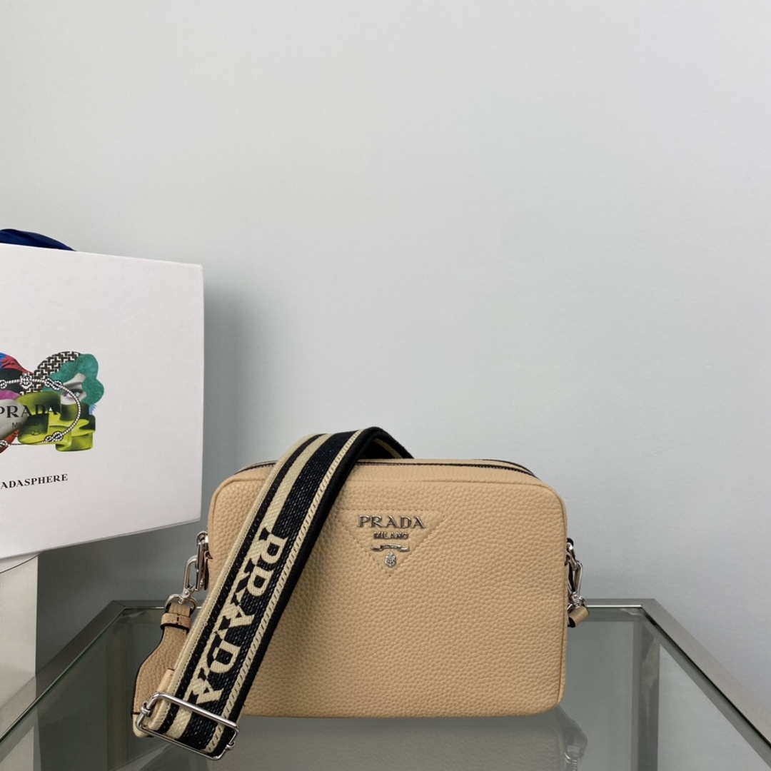 Prada Leather bag with shoulder strap 1BH082 Apricot - Default Title - View 1