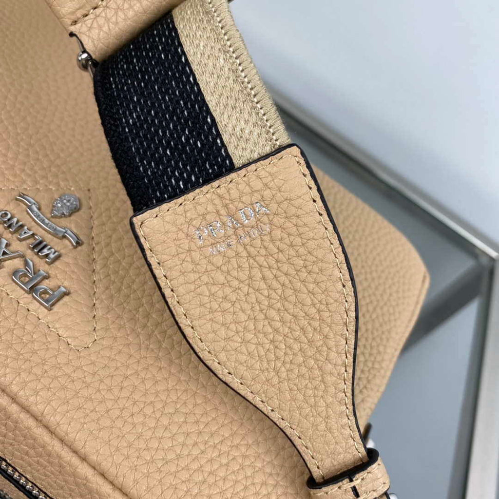 Prada Leather bag with shoulder strap 1BH082 Apricot