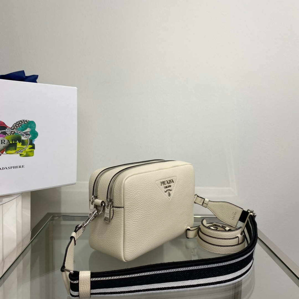 Prada Leather bag with shoulder strap 1BH082 Beige