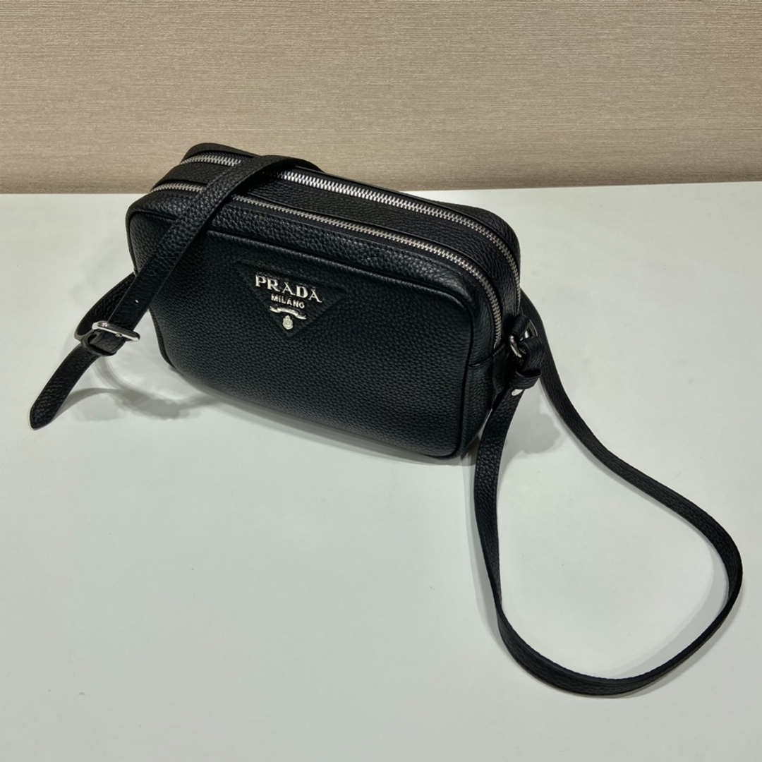 Prada Leather bag with shoulder strap 1BH082 Black - Default Title - View 2