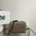 Prada Leather bag with shoulder strap 1BH082 Dark Gray