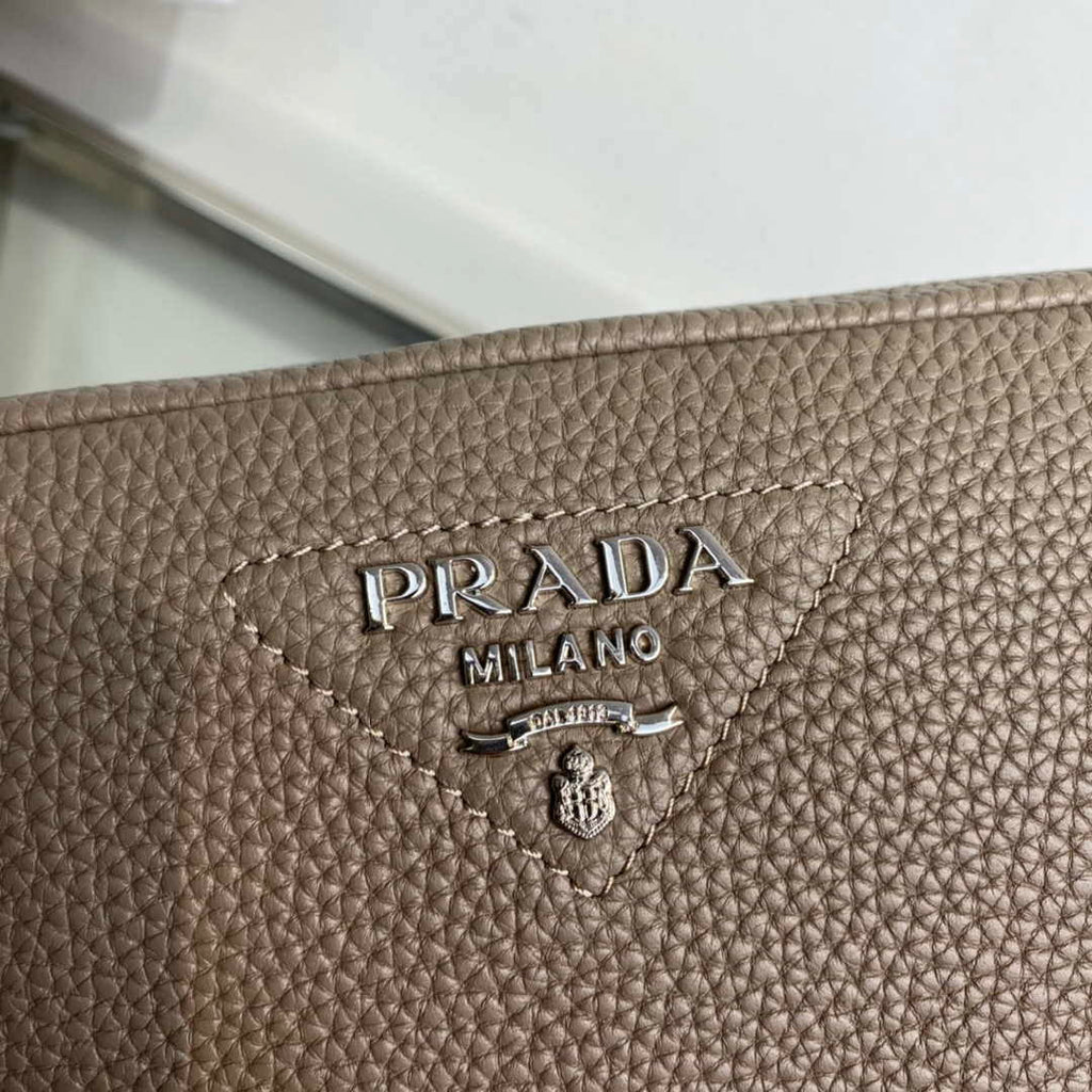 Prada Leather bag with shoulder strap 1BH082 Dark Gray