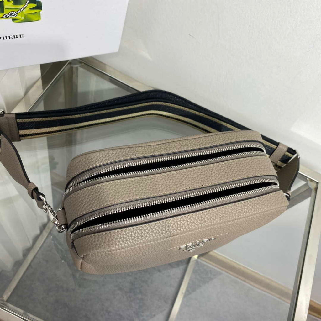 Prada Leather bag with shoulder strap 1BH082 Dark Gray