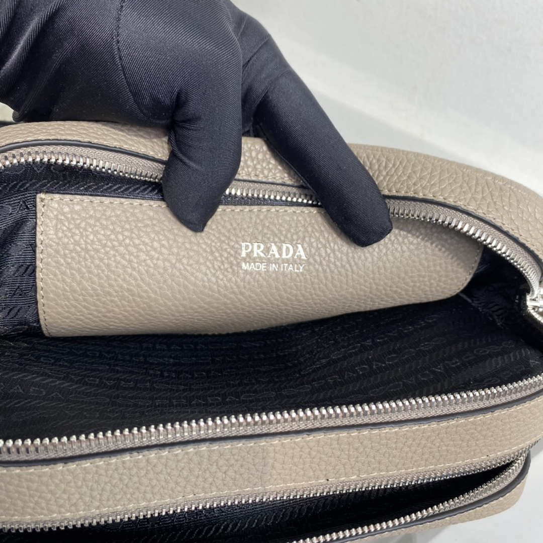 Prada Leather bag with shoulder strap 1BH082 Dark Gray - Default Title - View 9