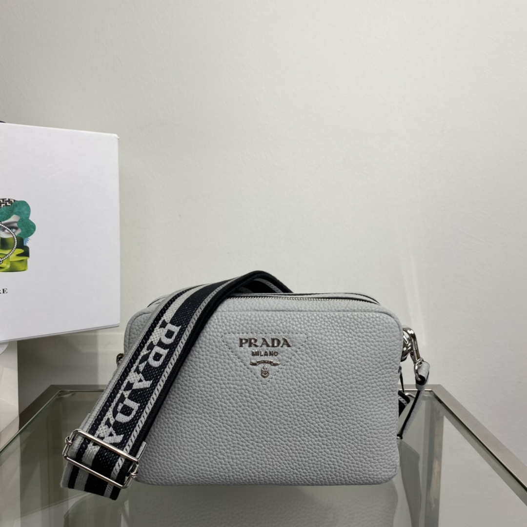 Prada Leather bag with shoulder strap 1BH082 Gray - Default Title - View 1