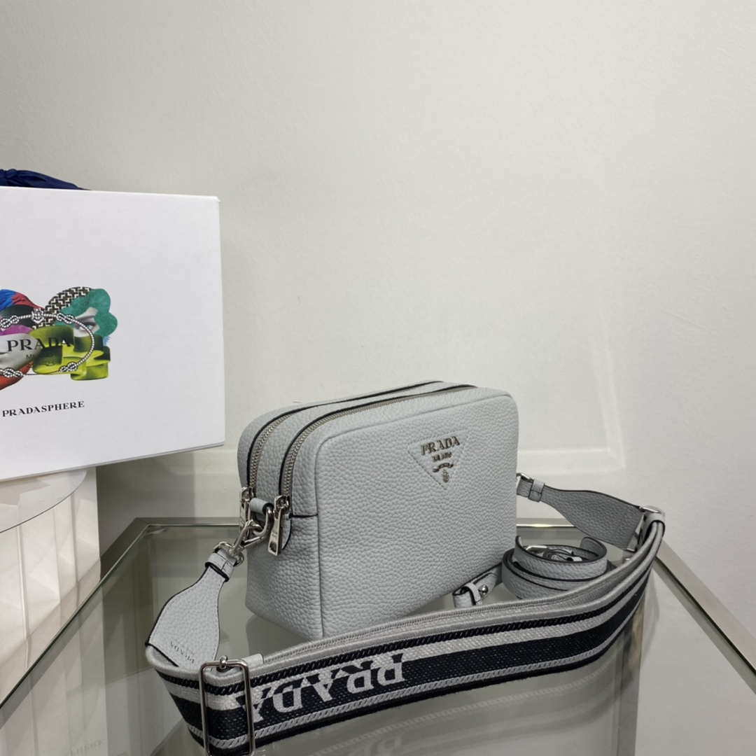 Prada Leather bag with shoulder strap 1BH082 Gray - Default Title - View 3