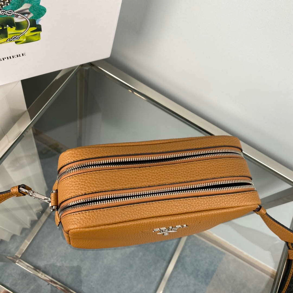 Prada Leather bag with shoulder strap 1BH082 Tan