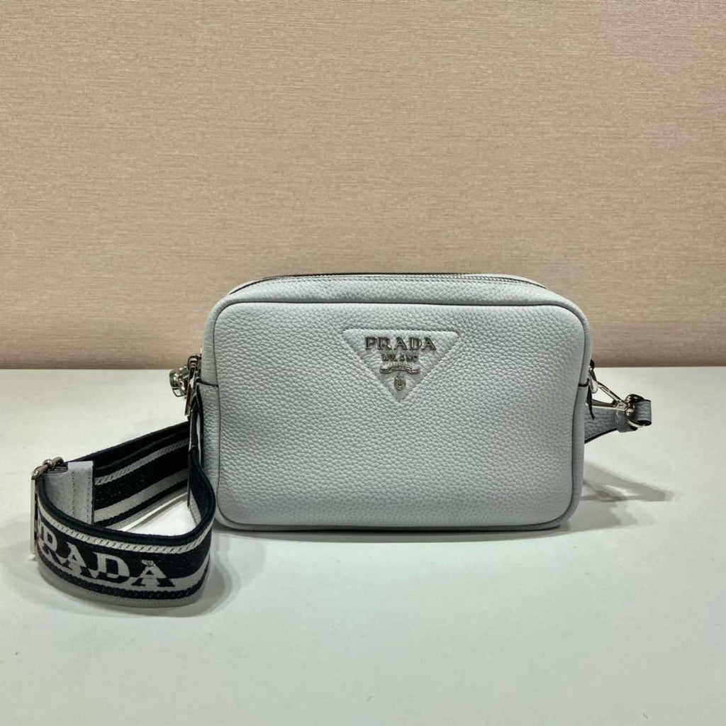 Prada Leather bag with shoulder strap 1BH082 White