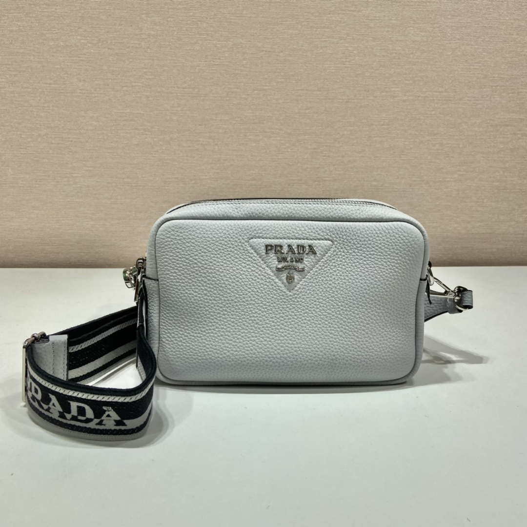 Prada Leather bag with shoulder strap 1BH082 White