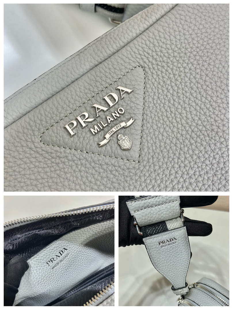 Prada Leather bag with shoulder strap 1BH082 White