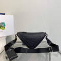 Prada Leather Prada Triangle shoulder bag 1BH190 Black