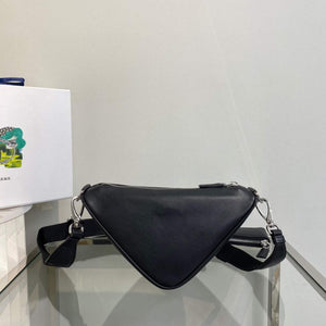 Prada Leather Prada Triangle shoulder bag 1BH190 Black - Default Title - View 2