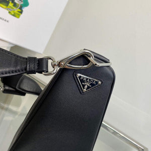 Prada Leather Prada Triangle shoulder bag 1BH190 Black - Default Title - View 6