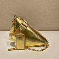Prada Leather Prada Triangle shoulder bag 1BH190 Gold - Default Title - View 1